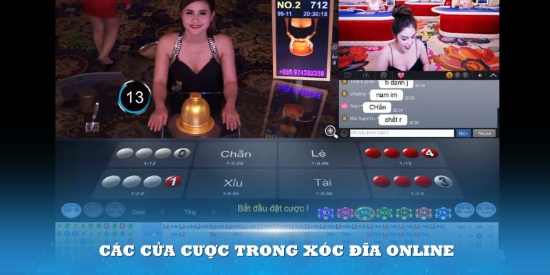 Các cửa cược trong xóc đĩa online